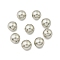 Shell Pearl Beads, Grade A, Round, Half Drilled, Polished, Silver, 14mm, Hole: 1mm