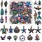 24 Pcs Ocean Themed 316L Surgical Stainless Steel  Pendants, Mixed Shapes, Rainbow Color, 20~34x19~29mm
