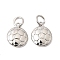 Sports Brass Charms, Platinum, Football, 11.5x9.5x2.5mm, Jump Ring: 5x1mm, 3mm Inner Diameter