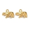 304 Stainless Steel Charms, Polar Bear, Ion Plating(IP), Real 18K Gold Plated, 10x14x4.5mm, Hole: 1.6mm