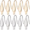 80Pcs 2 Colors 316 Surgical Stainless Steel Earring Hooks, Ear Wire, Real Gold Plated & Stainless Steel Color, 20x4.5x1mm, Hole: 1.2mm, Pin: 0.8mm, 40Pcs/color