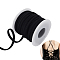 10M Nylon Elastic Cords, Flat, Black, 2x5mm, about 10.94 Yards(10m)/Set