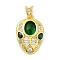Brass Micro Pave Cubic Zirconia Pendants, with Glass, Oval Charm, Real 18K Gold Plated, 22x14.5x5mm, Hole: 5.5x3mm