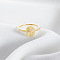 Fashionable Alloy Finger Rings, Special-Interest, for Women, Oval with Birth Flower, Golden, US Size 6(16.5mm)