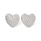Non-Tarnish 304 Stainless Steel Stud Earrings for Women, Heart, 22x22mm