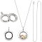 DIY Memory Locket Pendant Necklace Making Kit, Including 304 Stainless Steel Floating Locket Pendants & Necklace Making, Stainless Steel Color, 4Pcs/box
