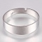 Tarnish Resistant 201 Stainless Steel Finger Ring Settings, Adjustable, Ring, Stainless Steel Color, Size 7(17mm), 3.5~5mm
