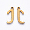 PVD Vacuum Plating 201 Stainless Steel Charms, Laser Cut, Real 18K Gold Plated, Letter.J, 13x5x1mm, Hole: 1mm