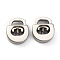Alloy Spring Cord Locks, Single Hole Drawstring Stopper Fastener Buttons, Matte Platinum Color, 16x13.5x5mm, Hole: 6.6x3mm