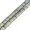 Electroplated Non-magnetic Synthetic Hematite Beads Strands, Square, 2-Hole, Blue Plated, 5x5x2mm, Hole: 0.8mm, about 74pcs/strand, 15.75 inch(40cm)