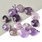 Natural Amethyst Beads Strands, Teardrop, Faceted, with Seed Beads, 12x12x5~6mm, Hole: 1mm, about 12pcs/strand, 6.69''(17cm)