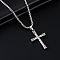 Alloy Pendant 201 Stainless Steel  Chain Necklaces for Men, Antique Silver, Cross, 27.56 inch(70cm)