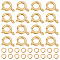 20Pcs Brass Spring Ring Clasps wtih 20Pcs Open Jump Rings, Real 18K Gold Plated, Clasps: 13x10x3.5mm, Hole: 1.6mm, Inner Diameter: 5mm, Jump Rings: 21 Gauge, 5x0.7mm, Inner Diameter: 3.6mm