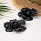Flower Alloy Stud Earrings, Black, 80x80mm