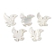 Natural Freshwater Shell Links Connector Charms, Brid, White, 34~35x31~33x1.5~3mm, Hole: 2.4~2.5mm