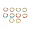 Brass Micro Pave Clear Cubic Zirconia Huggie Hoop Earrings, with Enamel, Mixed Color, 16x3mm, Pin: 1mm