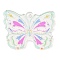 Acrylic Pendants, Butterfly, Dark Sea Green, 29.5x37.5x1.5mm, Hole: 1.8mm