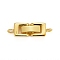 Brass Fold Over Clasps, Rectangle, Cadmium Free & Lead Free, Golden, 22~24x7x4mm, Hole: 1mm