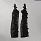 Flower Pattern Polyester Lace Long Fingerless Gloves, for Wedding Bride Supplies, Black, 507x145x2mm