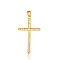 Brass Micro Pave Clear Cubic Zirconia Pendants, Cross Charms, Real 18K Gold Plated, 34x20x2.6mm