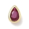 Teardrop Brass Micro Pave Cubic Zirconia Cabochons, Rack Plating, Long-Lasting Plated, Lead Free & Cadmium Free, Real 18K Gold Plated, Hot Pink, 7.5x5x3mm