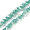 Electroplate Glass Beads Strands, Faceted, Plated AB Colors, Cone, Pale Green, 5x6.5x5mm, Hole: 1.2mm, about 95~100pcs/strand, 18.66~19.06''(47.4~48.4cm)