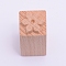 Wooden Stamps, Rectangle, Flower Pattern, 50x20x20mm