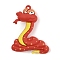 PVC Pendants, Snake, FireBrick, 57x44x17mm, Hole: 3mm