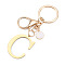 Stainless Steel Keychains, Golden, with Lobster Claw Clasps, Letter C, 97mm