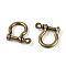 Alloy D-Ring Anchor Shackle Clasps, Antique Bronze, 25x26x7mm, Hole: 2mm