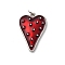 Brass Enamel Pendants, Heart Charm, with Jump Ring, Rack Plating, Lead Free & Cadmium Free, Long-Lasting Plated, Platinum, 26x17.5x3.5mm, Hole: 3.5mm