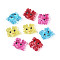 Printed Transparent Acrylic Beads, Crab, Mixed Color, 17x20.5x9mm, Hole: 2.8mm