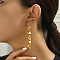 Elegant Heart Tassel Brass Hoop Earrings, Real 18K Gold Plated, 73x10mm