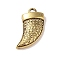 Tibetan Style Alloy Pendant, Cadmium Free & Lead FreeTibetan Style Alloy Pendant, Cadmium Free & Lead Free, Good Luck Italian Horn, Antique Golden, 16.5x11x3mm, Hole: 1.5mm