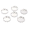 Non-Tarnish 304 Stainless Steel Cabochon Settings, Lace Edge Bezel Cups, Flat Round, Stainless Steel Color, 16x3mm Tray:15mm