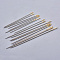 Iron Hand Sewing Needles, Platinum & Golden, 38~50x0.6~1mm, Hole: 0.3x1.5~4mm, about 16pcs/bag