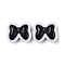 Two-tone Acrylic Beads, Bowknot, White, Black, 17x20.5x10.5mm, Hole: 3.5mm, 204pc/500g