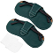 PU Leather Glasses Case, for Eyeglass, Sun Glasses Protector with Suede Fiber Glasses Cleaning Cloth, Dark Green, 87~163x175x8mm