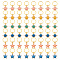 24Pcs Alloy Enamel & Iron Braiding Hair Pendants Decoration Clips, for Hair Styling, Planet & Star, Mixed Color, 27~30mm