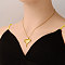 Stainless Steel Bleeding Heart Pendant Necklaces for Women, Real 18K Gold Plated, 17.72 inch(45cm)