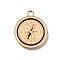 Alloy with Enamel Pendants, Nautical Charms, Light Gold, Bisque, Compass, 20.5x17.5x1.5mm, Hole: 1.8mm