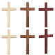 Pandahall elite 6個 3色 木製クロス 壁飾り  十字架を持つ手の祈り  宗教  ミックスカラー  120x69.5x9.5mm  2個/カラー AJEW-PH0011-06-1