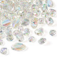 Cheriswelry 90 pz 6 stile placcatura uv perline acriliche iridescenti arcobaleno trasparente OACR-CW0001-04-3