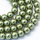 Cottura dipinto di perle di vetro perlato fili di perline rotondo HY-Q003-6mm-49-1