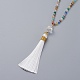 (vente d'usine de fêtes de bijoux) colliers pendentif pompon en polyester NJEW-JN02621-03-2