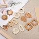 SUNNYCLUE 16pcs Handmade Rattan Woven Reed Cane Charms Connector Pendants Linking Rings Geometric Round Oval Bohemian Lightweight Circle for Straw Wicker Braid Earrings Jewelry Making NO Hole WOVE-SC0001-02-5