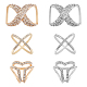 Chgcraft 6 шт. 6 стильных кристалла в форме бесконечности и x-образной формы и три кольца в форме шарфа со стразами пряжки кольца JEWB-CA0001-03-1