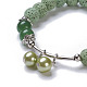 Bracelets à breloques extensibles en perles de lave naturelles BJEW-L621-07-3