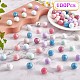 100Pcs 15mm Silicone Beads Multicolor Round Silicone Beads Kit Loose Bulk Silicone Beads for Keychain Making Necklace Bracelet Crafts JX325A-3