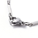 (venta de fábrica de fiestas de joyería) pulseras de cadena de eslabones de barra de acero inoxidable unisex 304 BJEW-E372-04C-4